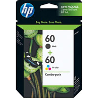 Hewlett Packard - HP #60 Combo-Pack Black / Tri-Color Inkjet Cartridges for Assorted HP Pinters - Yield: Black: 200 Pages/ Color: 165 Pages