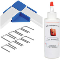 Hahnemuhle Gallerie Wrap Set of 4 Standard Positioning Corners with Pins &amp; Glue - for One Frame image