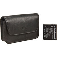 Leica Accessary Set for C-Lux Digital Camera with Horizontal Black Leather Belt Loop Case &amp; Extra Battery image
