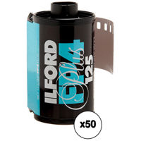 Ilford FP4 Plus Fine Grain Medium Speed Black and White Film, ISO 125, 35mm, 36 Exposures, Propack 50