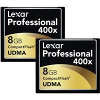 2-pack 8GB Lexar Professional 400x Compact Flash Memory Card $34.95