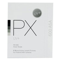 Impossible, Px Silver Shade 600 Uv+ Instant Film for Polaroid 600 Cameras, ISO/ASA 600, 3.5" x 4.3", 8-Exposures, Glossy, Monochrome image