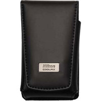 Nikon Black Deluxe Leather Carrying Case for Coolpix S500, S200, S50, S50C and similar size Digital Cameras