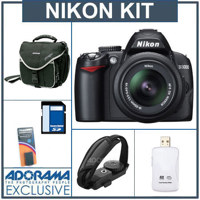 Nikon D3000 10.2 MP DSLR Camera w/ 18-55mm f/3.5-5.6G AF-S DX VR Lens - USA Warranty - with 8 GB SD Memory Card, Spare EN-EL9 Lithium-Ion Rechargeable Battery,Slinger Camera Bag, USB 2.0 SD Card Reader, Camera Grip Hand Strap