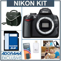 Nikon D5000 DX-Format Digital SLR Camera Body - Refurbished - by Nikon USA with 8GB SD Memory Card, Spare EN-EL9 Lithium-Ion Rechargeable Battery, Camera System Bag, USB 2.0 SD Card Reader, Professor Kobre's Lightscoop