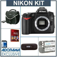 Nikon D90 Digital SLR Camera Body Kit, - Refurbished by Nikon USA - with 4GB SD Memory Card, Spare EN-EL3e Lithium-Ion Rechargeable Battery, Camera Gadget Bag, USB 2.0 SD Card Reader
