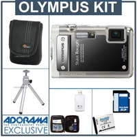 Olympus Stylus Tough-8010 Digital Camera Kit - Black - with 8GB SD Memory Card, Camera Case, Table Top Tripod, Spare LI- 50B Lithium-Ion Rechargeable Battery, USB 2.0 SD Card Reader, Professional Lens Cleaning Kit