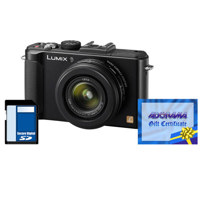 Panasonic Lumix DMC-LX7 10.1 Megapixels Digital Camera with 3.8x24mm Wide-Angle Leica Optical Zoom Lens, Black - Bundle - with Adorama $50.00 Gift Certificate and Panasonic Class 4 16GB SDHC Memory Card