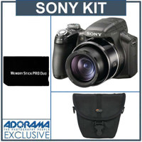 Sony Cyber-shot DSC-HX1 High Zoom Digital Camera kit, - Black - with 4GB Memory Stick, Camera Case, Table Top Tripod, Adorama Digital Camera & Lens Cleaning Kit