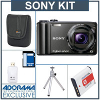 Sony Cyber-shot DSC-HX5V Digital Camera Kit, - Black - with 8 GB SD Memory Card, Camera Case, Table Top Tripod, Spare (NP-BG1) Type Lithium-ion Battery, USB 2.0 SD Card Reader