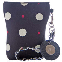 Jill.e Neoprene Pouch for Full Sized "Point-n-Shoot" Cameras, Cream Dots