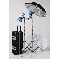 JTL DL-500 Versalight E-250 Pro Kit, with Two E-250 Monolights, Two Umbrellas, Stands &amp; Case image
