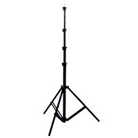 JTL Black Tower 19.5' Lightstand, 8 Section, Detachable 5/8&quot; Top Mounting Stud with 1/4&quot; x 20 Thread, Supports 25 Lbs., Black Anodized. image