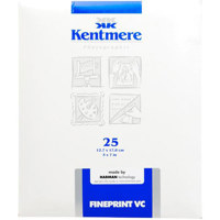 Kentmere Fineprint VC, Variable Contrast Double Weight Fiber-Based Glossy Paper, 5x7", 25 Sheets