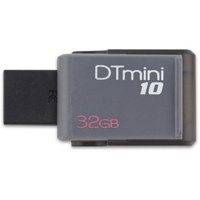 Kingston Technology DTM10/32GB, 32-GB Data Traveler mini10, USB Flash Drive - Gray