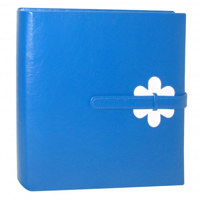 Kleer-Vu Photo / Memo Album with Closure, Daisy Collection, Dark Blue, Holds 200 4x6" Photos, 2 Per Page.