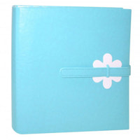 Kleer-Vu Photo / Memo Album with Closure, Daisy Collection, Light Blue, Holds 200 4x6" Photos, 2 Per Page.