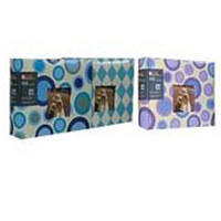 Kleer-Vu Photo / Memo Album with Window, Showin Frame Front, Window Glossy Collection, Blue Circles, Holds 200 4x6" Photos, 2 Per Page.