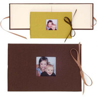 Kolo Noci Brag Book, 4-1/4" x 6½" Picture Album, Chocolate Covers with Soft White Pages, Holds 24 4x6" Photos, 1 Per Page.