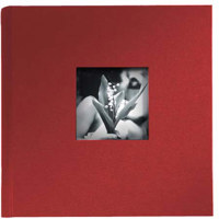 Kolo Hudson, 8½" x 8½" Bookbound Picture Album, Red Covers with Soft White Pages, Holds 200 4x6" Photos, 2 Per Page.