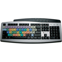 LogicKeyboard Adobe Photoshop CS3 Classic PC Keyboard with Detachable Palm Rest and USB-PS/2 Combo Connector, Silver/Black