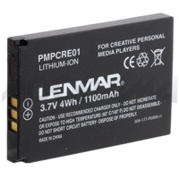 Lenmar Replacement Battery for the Creative Nomad Jukebox Zen NX, Creative Nomad MuVo2, Creative Nomad Jukebox Zen Xtra MP3 Players and more, 3.6v 1100mAh
