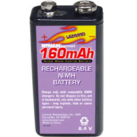 Lenmar Standard 9 volt No-Memory PRO Nickel Metal Hydride Battery, 160mAh.