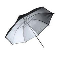 Adorama 40" Silver Interior Umbrella with Removeable Black Cover. image