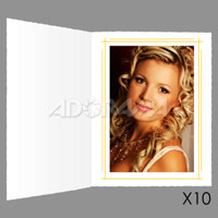Tap Picture Folder Frame Whitehouse, White / Gold, for 5&quot; x 7&quot; Photo. (10 Pack) image