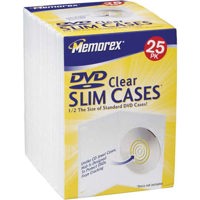 Memorex DVD Storage Case Slim Clear, 25 Pack