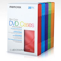 Memorex DVD Storage Cases Slim Cool Color, 25 Pack