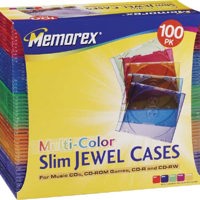 Memorex Slim CD Jewel Cases Color, 100 Pack