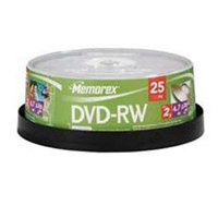 Memorex Disk 2X DVD-RW 4.7GB Branded, Single Sided - 25 Spindle