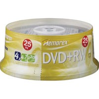 Memorex Disk 4x DVD+RW 4.7GB - 25 Pack Spindle