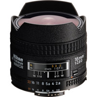 Nikon 16mm f/2.8D AF Fisheye-Nikkor Lens with Hood & Set of 39mm Filters - Gray Market