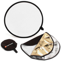 Norman 42" x 72" 5-in-1 Collapsible Disc Reflector, Translucent, White, Black, Silver, Gold. image