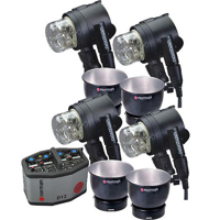 Norman D12R-4 Kit, 1200ws Four Light Kit with D12R Power Supply, Four IL2500 Lamp Heads, Four 5DL Reflectors