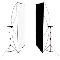 Interfit Photographic Flat Panel Reversible Black/White Reflector, 35" x 70" with Stand & Tilting Bracket