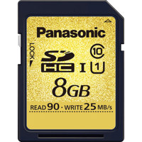 Panasonic UHS-1 Class 10 8GB SDHC Memory Card, 90MB/s Transfer Speed