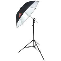 Photoflex 45" RUT Convertable White Satin Umbrella Kit, with Shoe-Mount Multiclamp &amp; Light Stand image