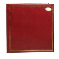 MBI Library Collection 3-Ring Photo Album with Solid Color Cover with Gold Trim, Holds 100 8" x 10" Photos, 1 Per Page image