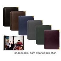 Pioneer Wallet Oxford Bound Photo Album, Random Solid Color Sewn Leatherette Covers with Brass Accent Corners, Holds 24 2.5" x 3.5" Wallet Photos, 1 Per Page