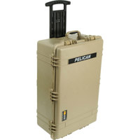 Pelican 1650 Watertight Hard Case with Padded Dividers &amp; Wheels - Tan image