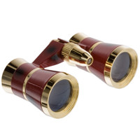 Pro-Optic 3x 25 Focusing Opera Glass Binocular,light, Burgundy with Gold Trim---Good for Ball Games