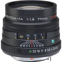 Pentax SMCP-FA 77mm f/1.8 Limited Edition Black Finish Telephoto Lens.
