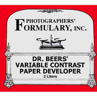 Photographer's Formulary Dr Beer's Variable Contrast Paper Developer 2 Liters Makes 4-6 Liters of Working Solution