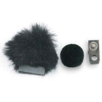 Reinhardt KR-LAP-Mini, Black Fur Windsock with Velcro, for Sub Mini Style Lavalier Tie Clip Microphones
