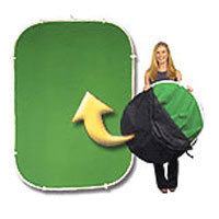 Serious Magic 5' x 7' Flexible Green Screen, Double Sided Reversable Chroma Green &amp; Chroma Blue Collapsable Disc Background. image