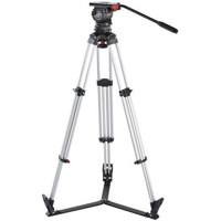 Sachtler System 10 SB 100mm with DV 10 SB Fluid Head, Aluminum Tripod Legs DA 100 L, Spreader SP 100, & Cover 100 II, Supports 26 lbs., Maximum Height 62"