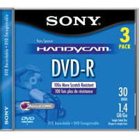 Sony 8cm DVD-R Recordable Media, 1.4GB, for DCR-DVD Camcorders 3 PACK